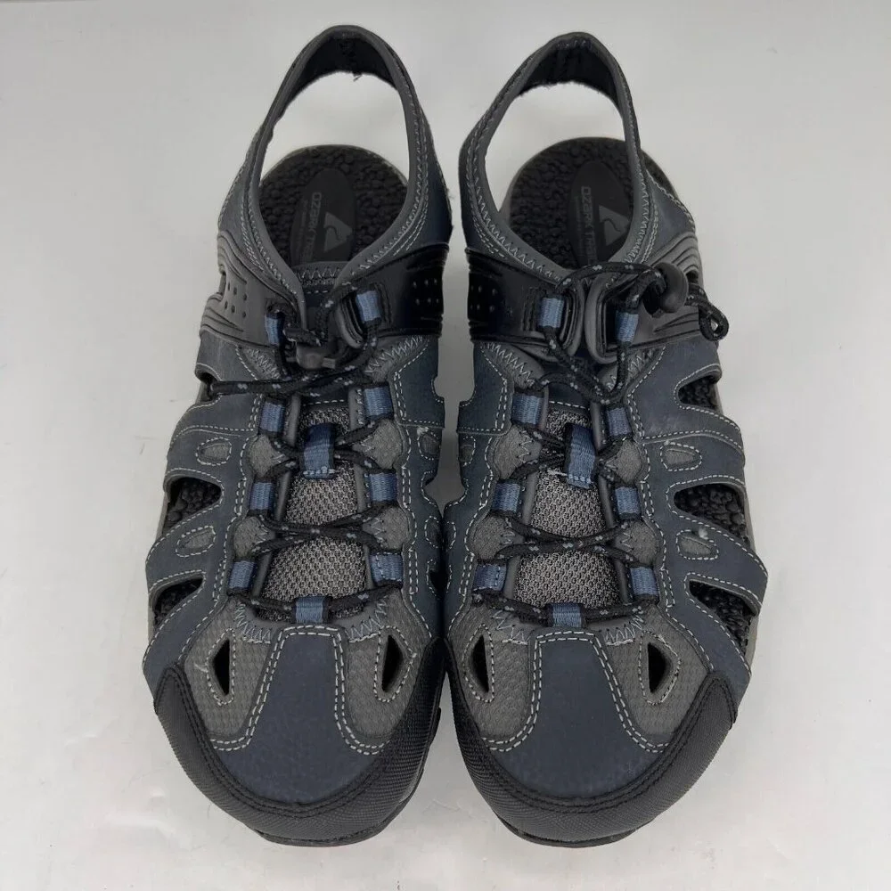 Ozark Trail Mens MN0T28HY177 Blue Bungee Lace Closed Toe Size 10 Hiking Sandals